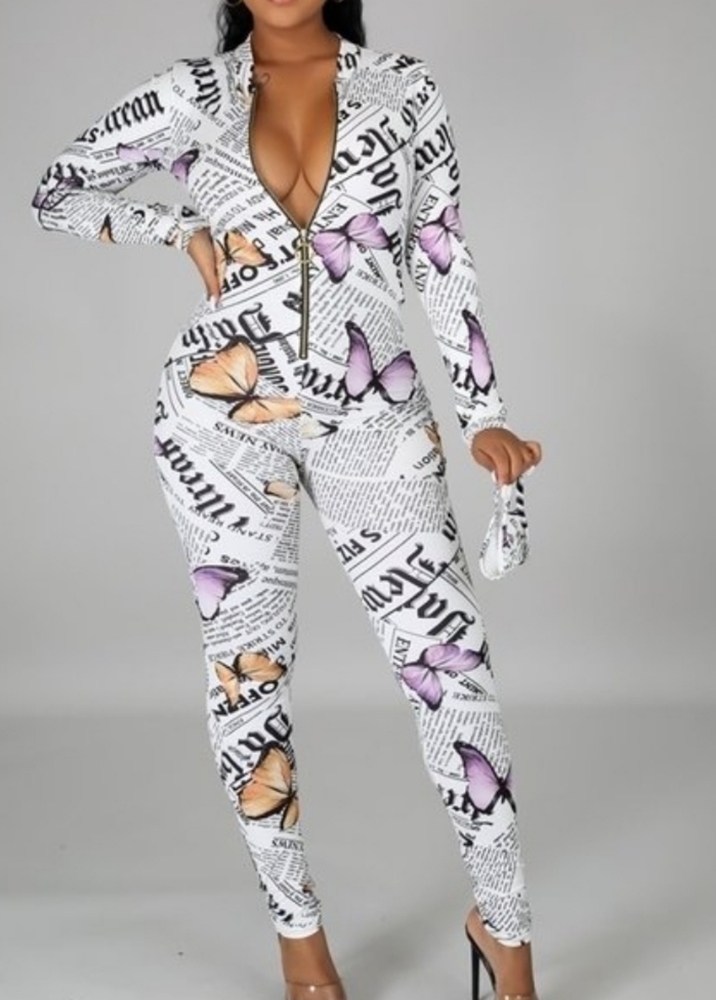 Butterfly Print Jumpsuit